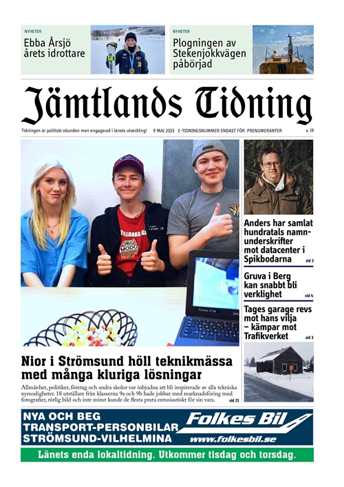 Jämtlands Tidning omslag
