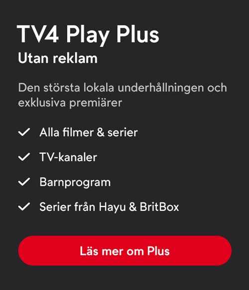 Länk till tv4 playoch utan reklam