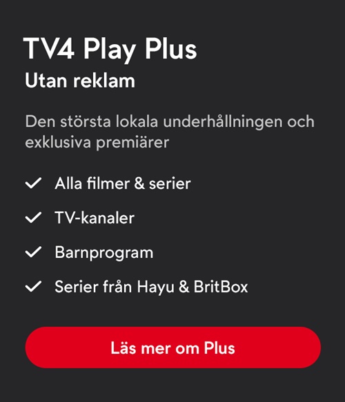 Länk till tv4 playoch utan reklam