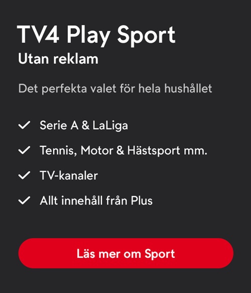 Länk till tv4 play sport