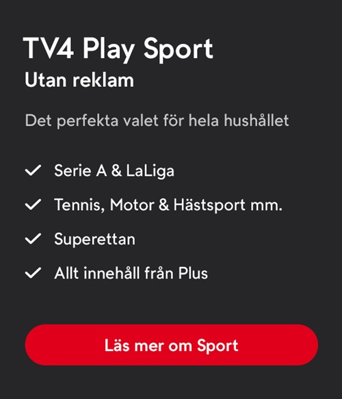Länk till tv4 play sport