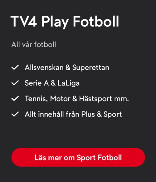 Länk till tv4 playoch sport