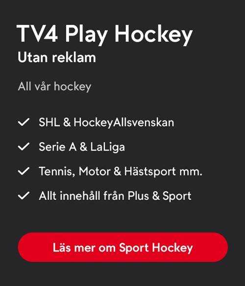 Länk till tv4 play hockey