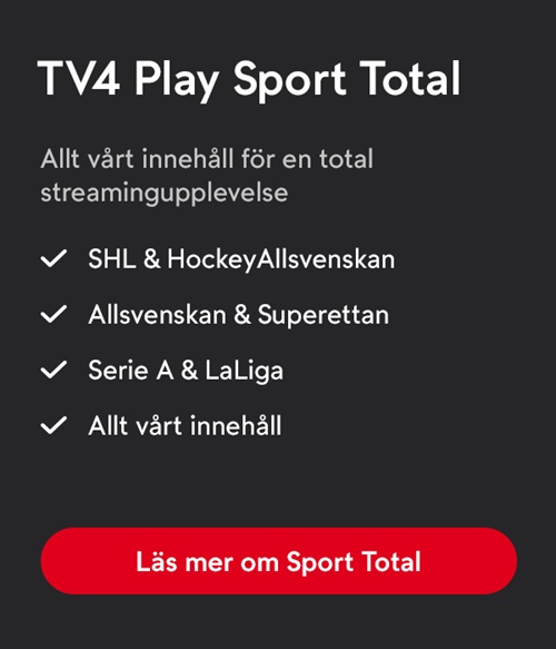 Länk till tv4 playoch sport total