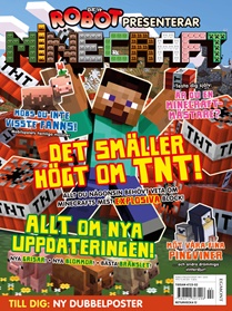 Robot presenterar Minecraft omslag